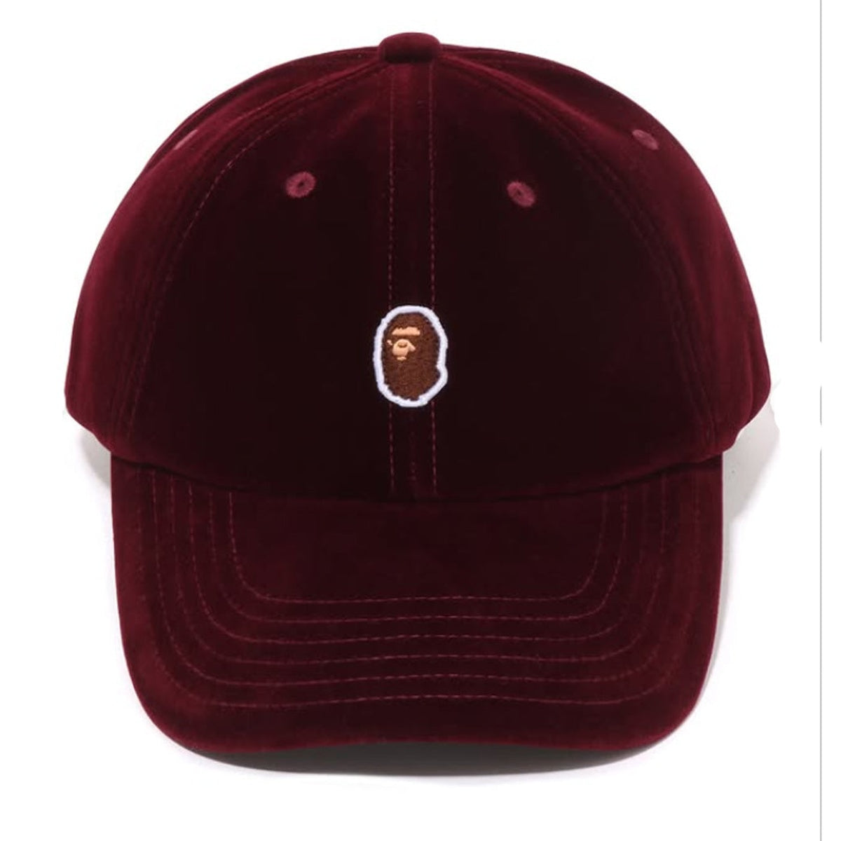 A BATHING APE BAPE ONE POINT PANEL CAP BURGUNDY