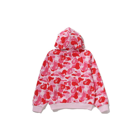 A BATHING APE BAPE ABC CAMO HEAVY WASHED CROPPED FIT ZIP HOODIE PINK