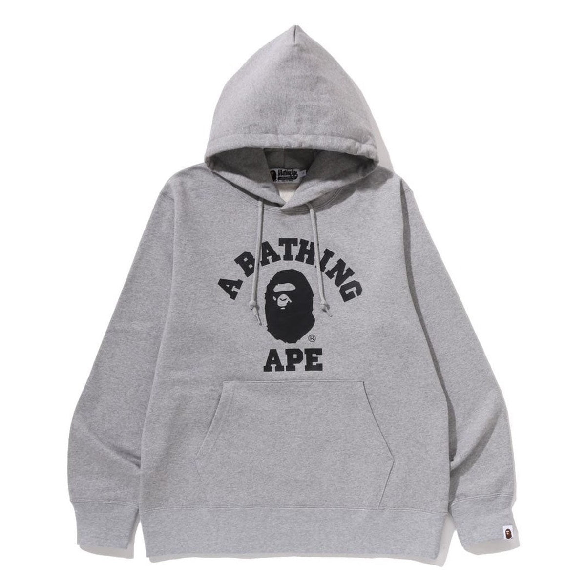 A BATHING APE BAPE COLLEGE PULLOVER HOODIE GRAY