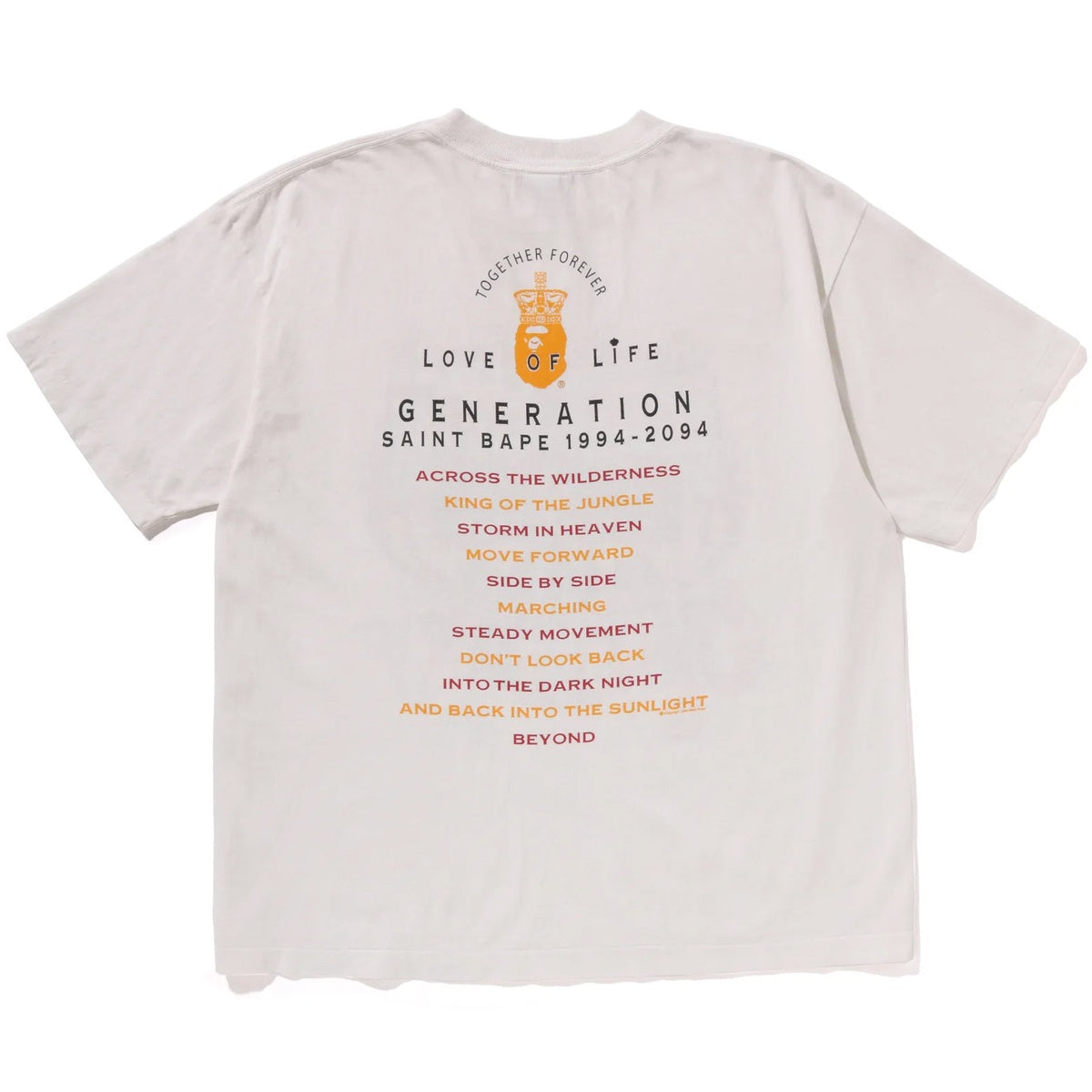 A BATHING APE BAPE SAINT MXXXXXX GENERATION TEE WHITE