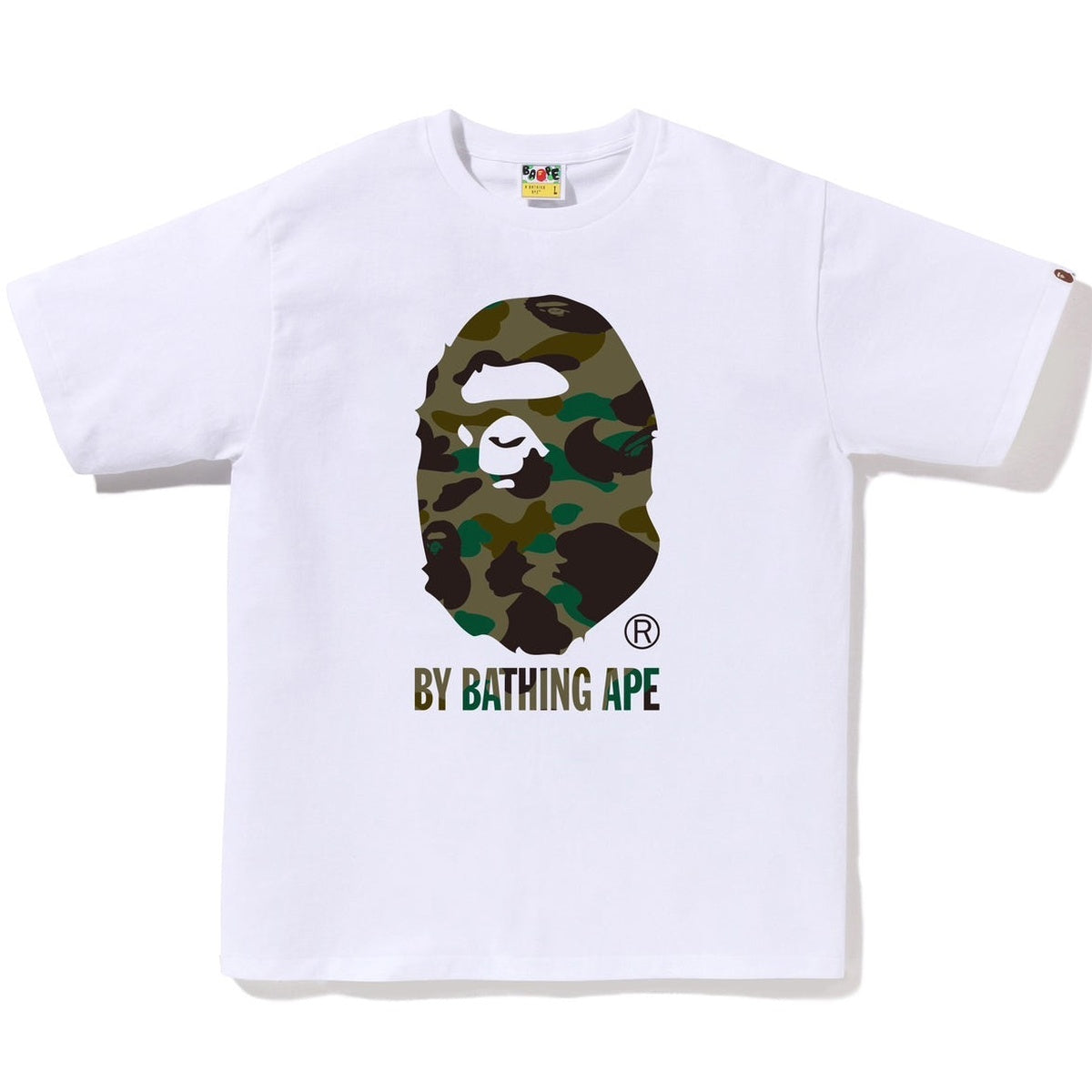 A BATHING APE BAPE 1ST CAMO BY BATHING APE TEE WHITE GREEN