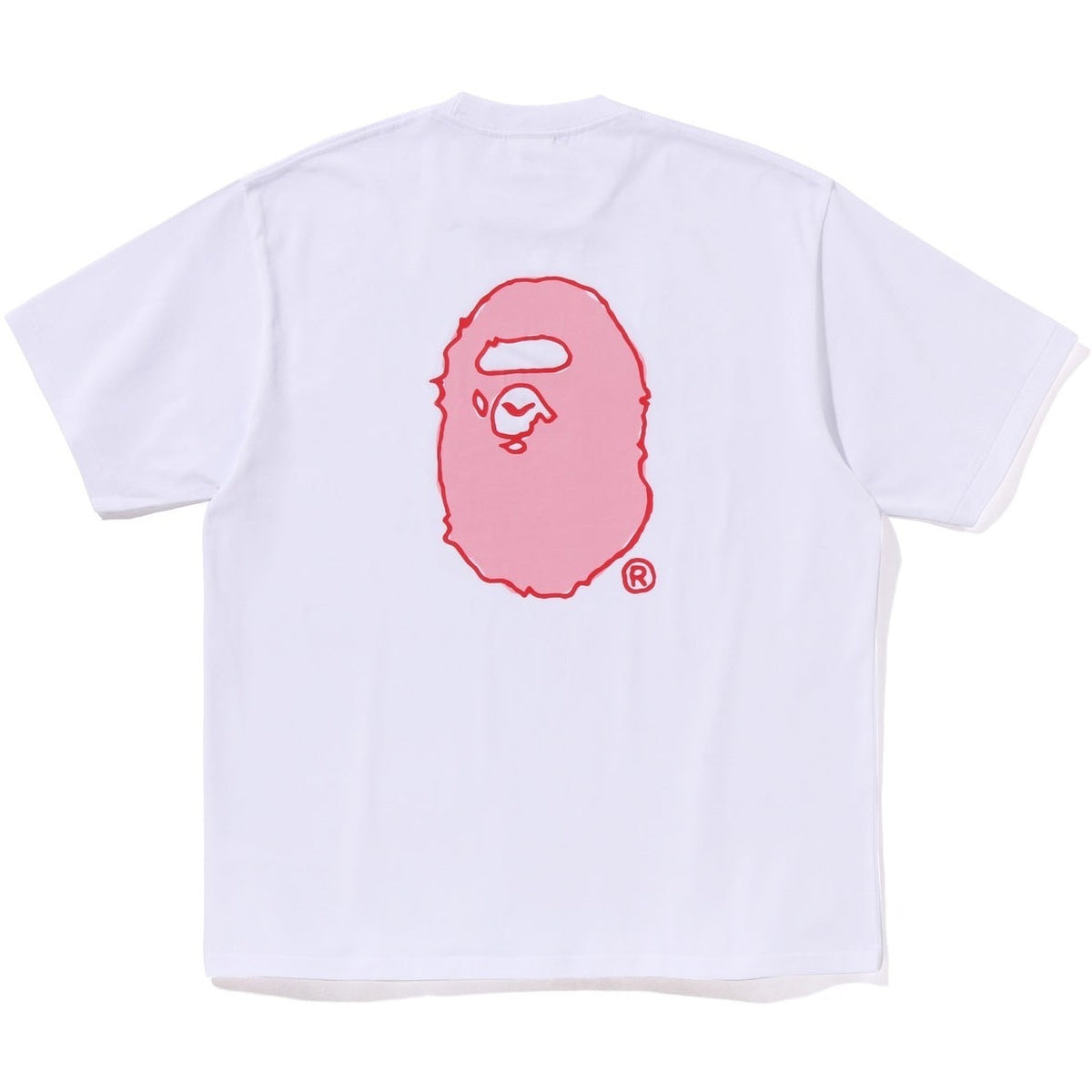 A BATHING APE HAND DRAW BAPE LOGO RELAXED FIT TEE WHITE