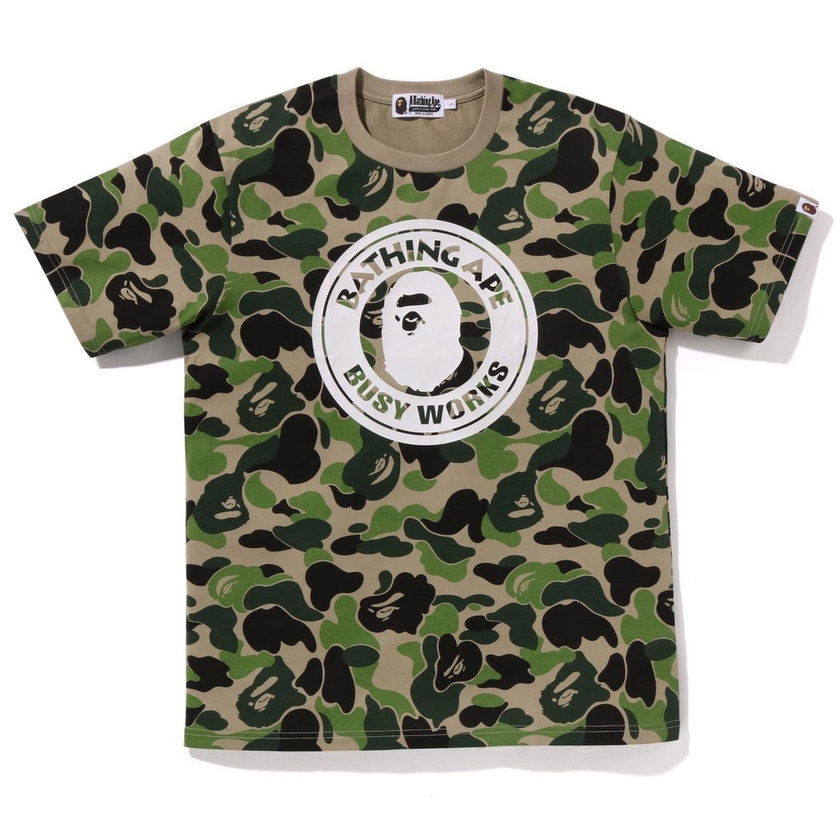 A BATHING APE BAPE ABC CAMO BUSY WORKS TEE GREEN