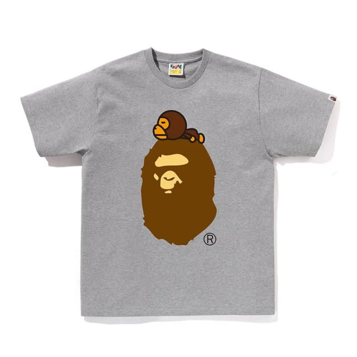 A BATHING APE BAPE MILO ON BIG APE TEE GRAY