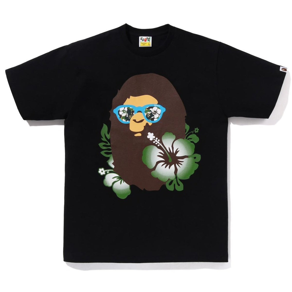 A BATHING APE BAPE ABC RESORT CAMO APE HEAD TEE BLACK