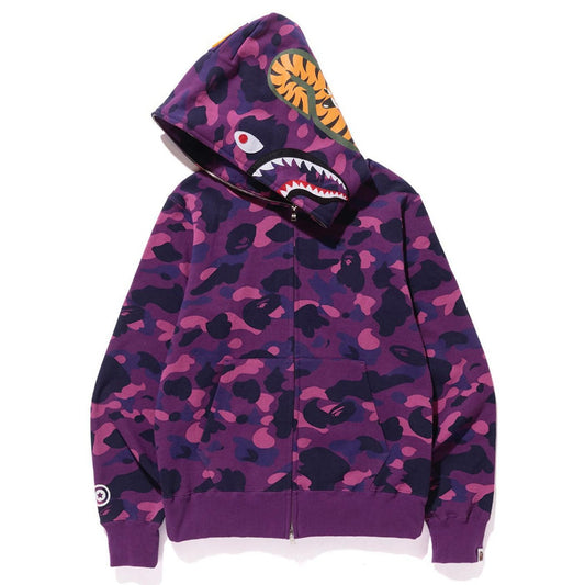 A BATHING APE BAPE COLOR CAMO SHARK HOODIE PURPLE