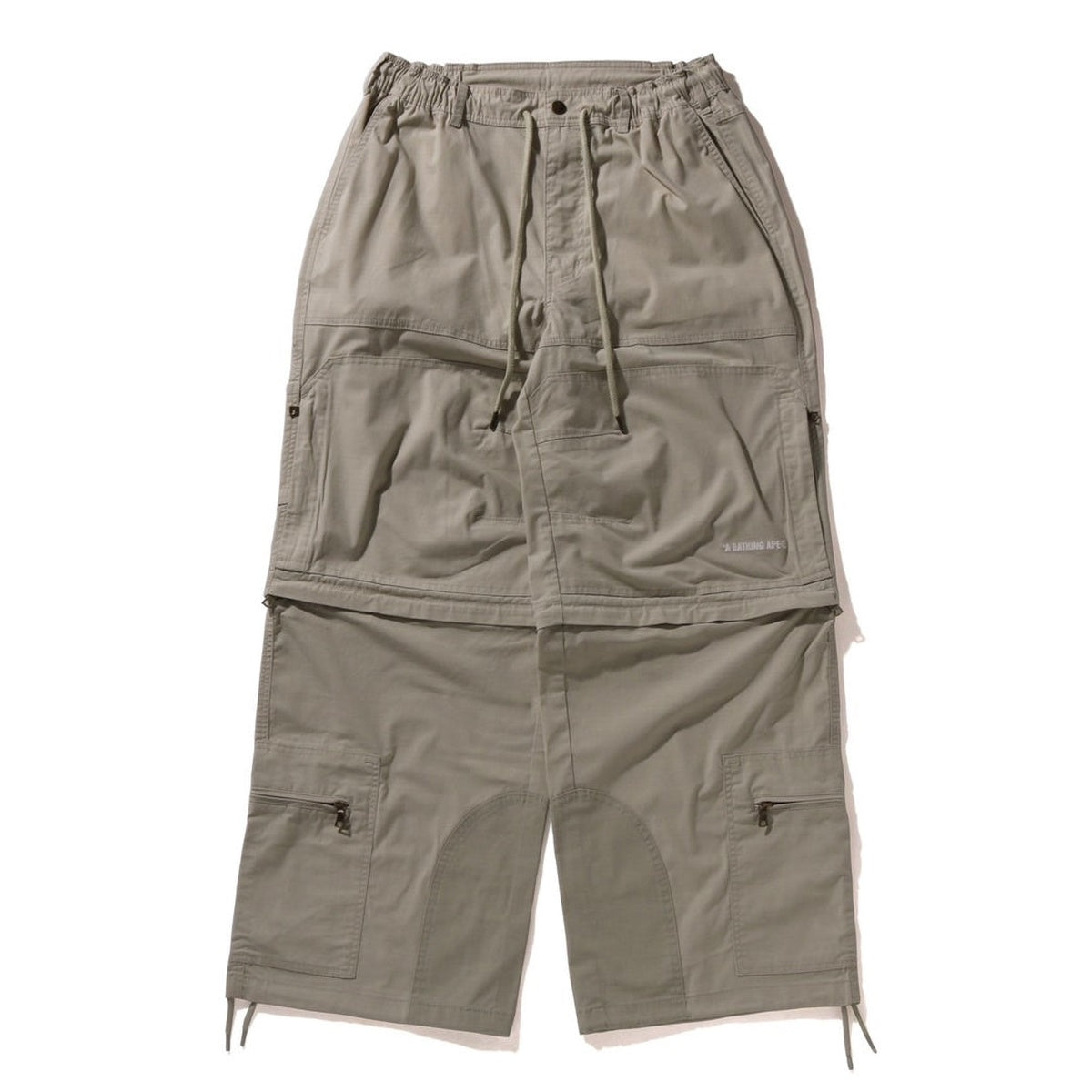 A BATHING APE BAPE HEAVY WASHED MULTI POCKET RELAXED FIT CARGO PANTS BEIGE