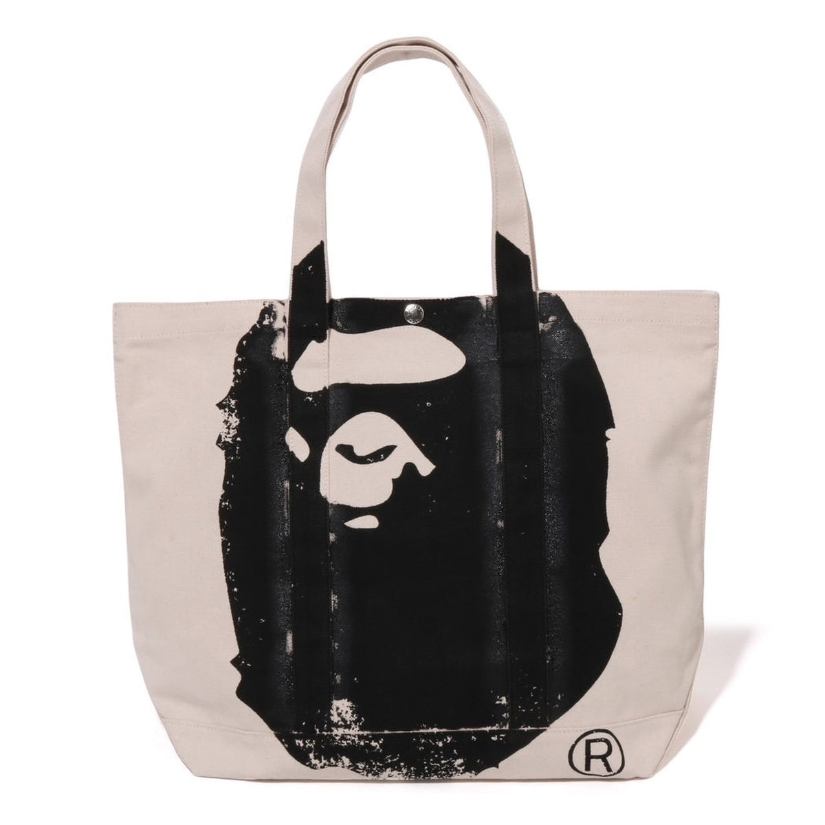 A BATHING APE BAPE BIG APE HEAD TOTE BAG IVORY