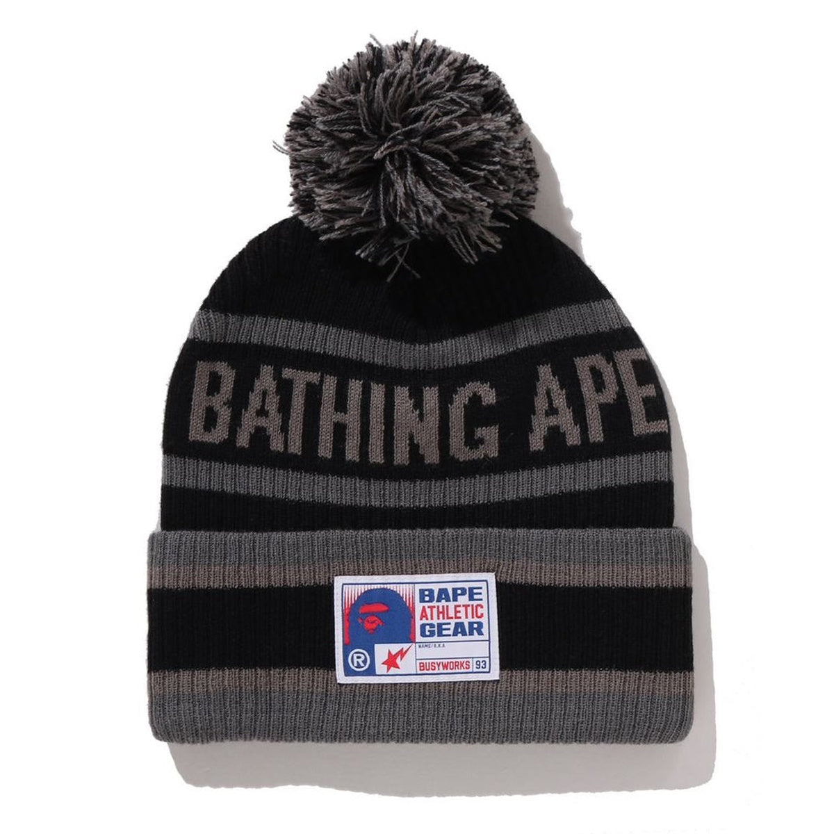 A BATHING APE BAPE POM POM BEANIE BLACK