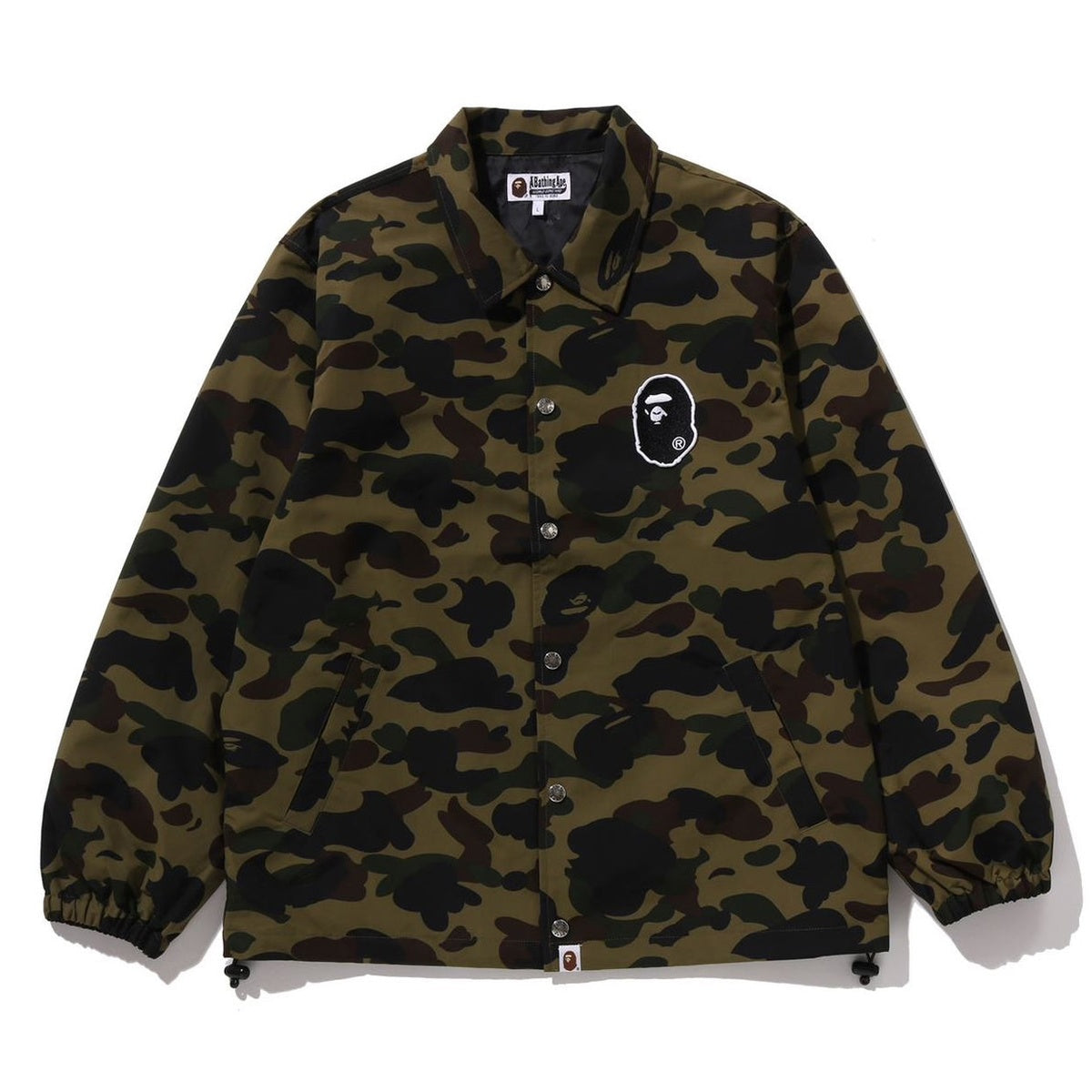 A BATHING APE BAPE 1ST CAMO COACH JACKET GREEN