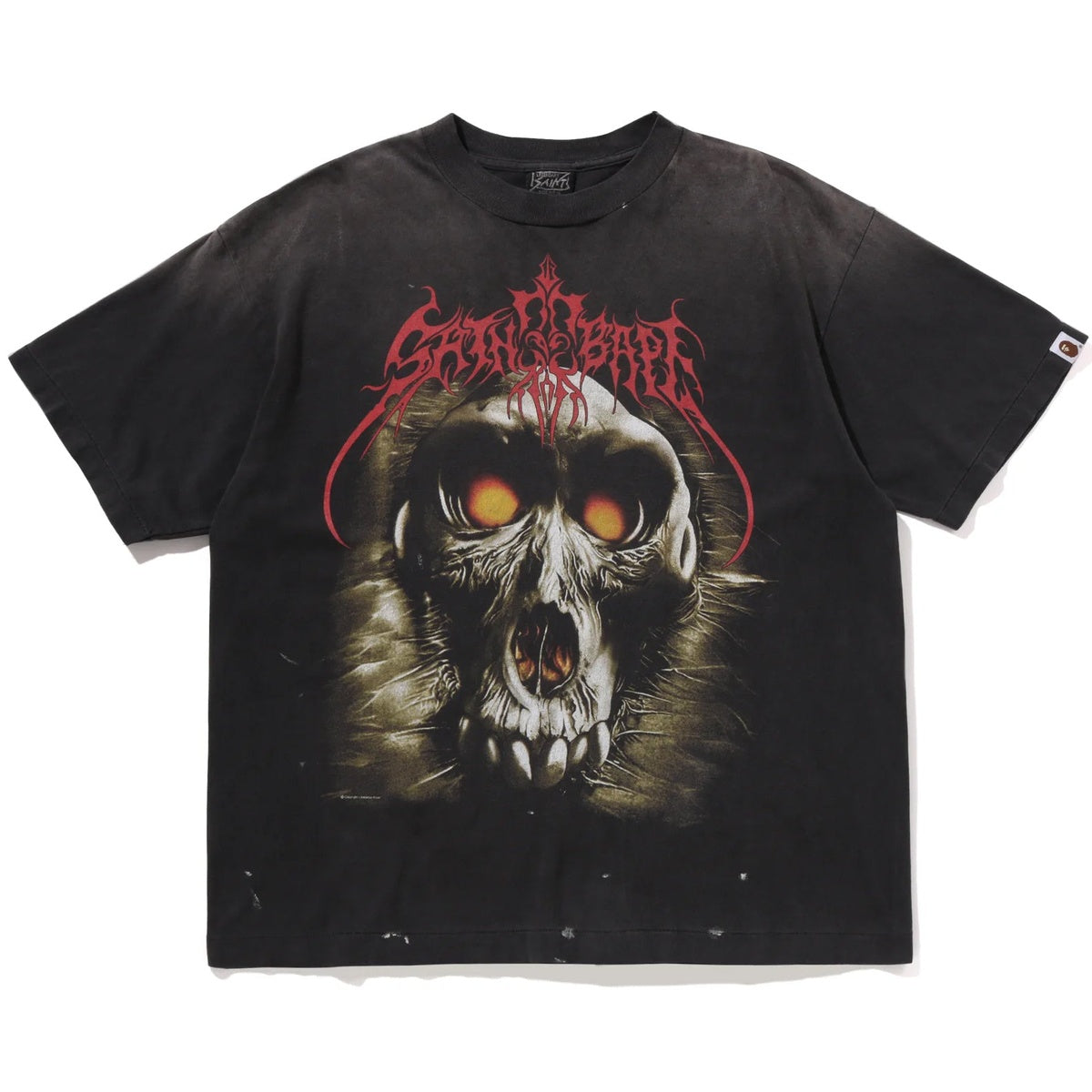 A BATHING APE BAPE SAINT MXXXXXX SAINT BAPE TEE BLACK