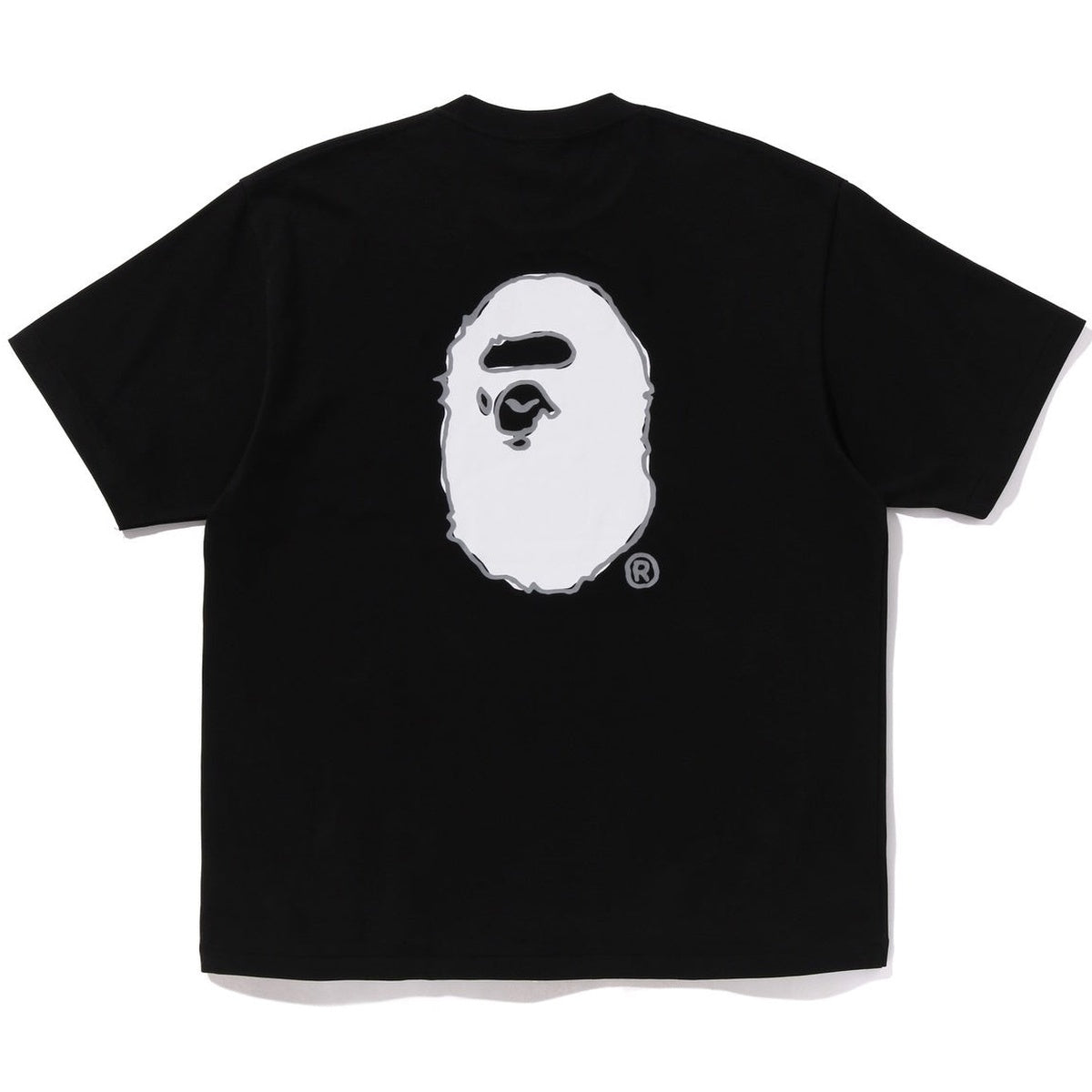 A BATHING APE HAND DRAW BAPE LOGO RELAXED FIT TEE BLACK