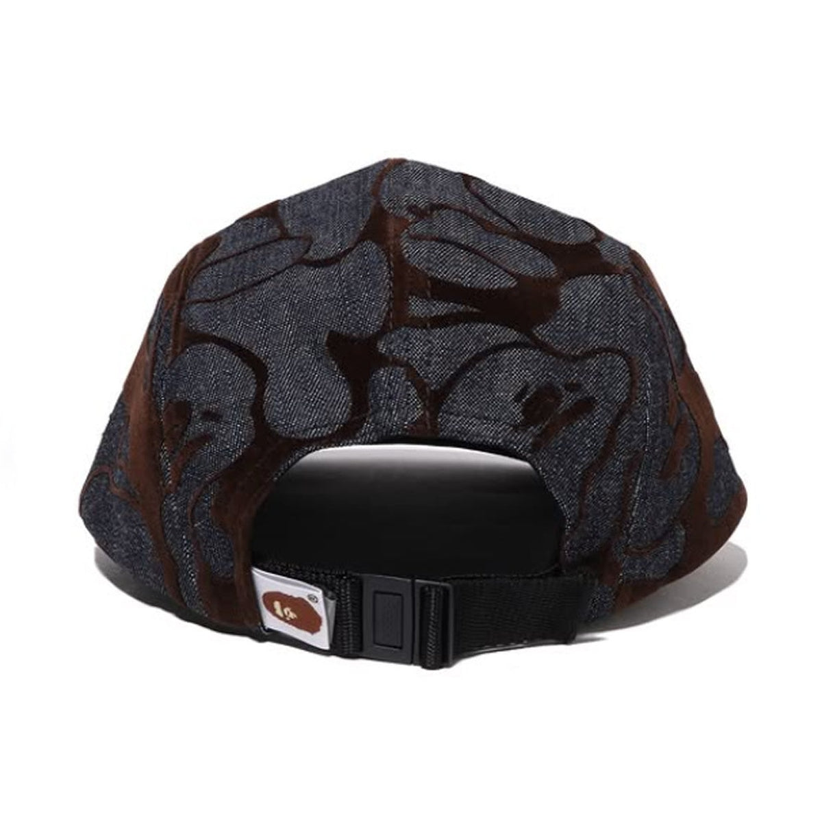 A BATHING APE BAPE CAMO FLOCKED DENIM JET CAP INDIGO