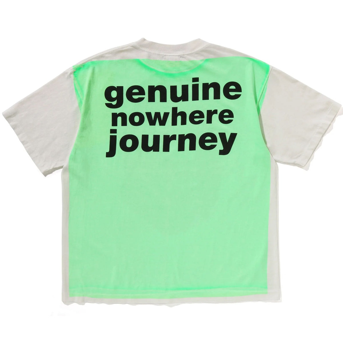 A BATHING APE BAPE SAINT MXXXXXX MAD FACE HANDPRINTING TEE WHITE X GREEN