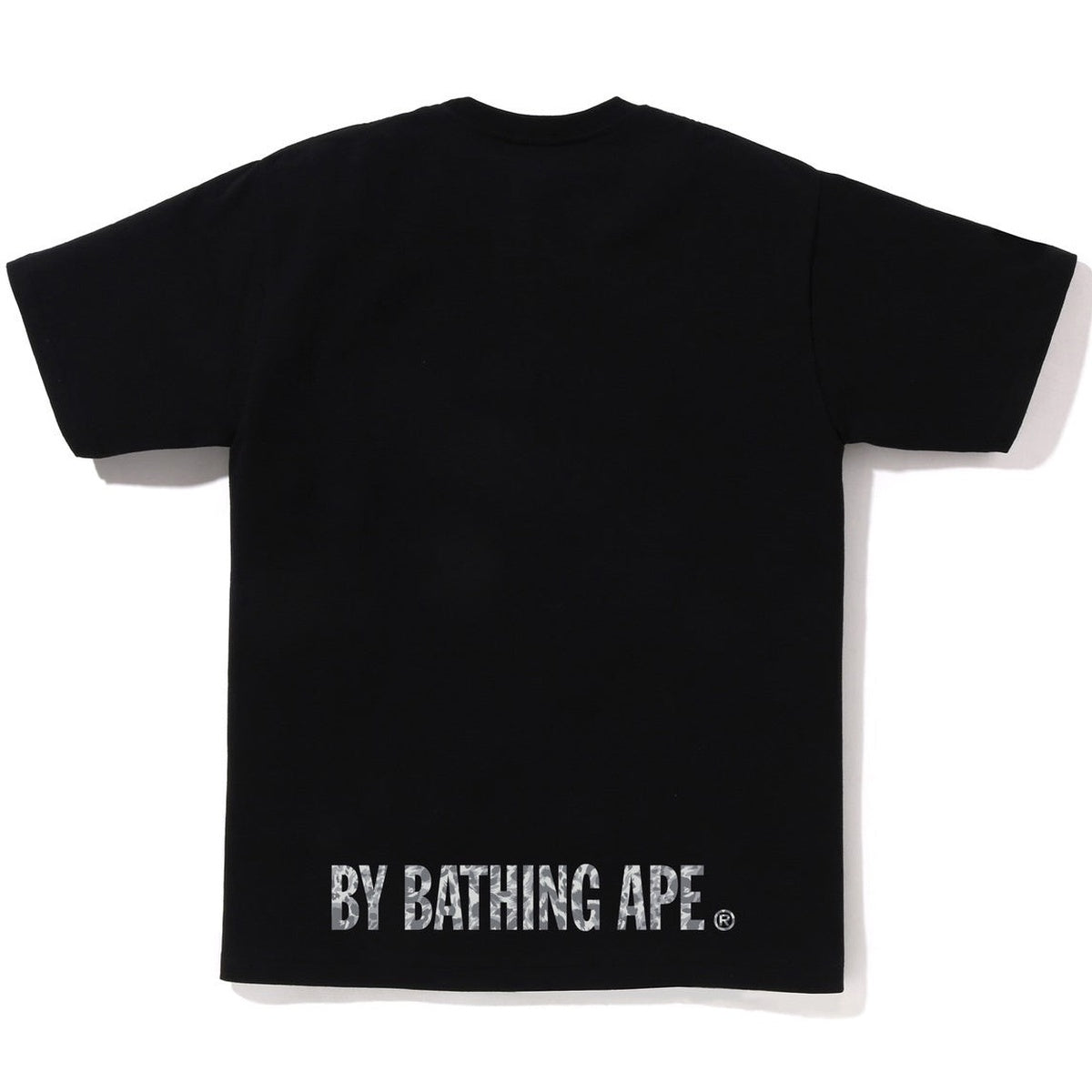 A BATHING APE BAPE WILD LEOPARD PATTERN APE FACE STA TEE BLACK