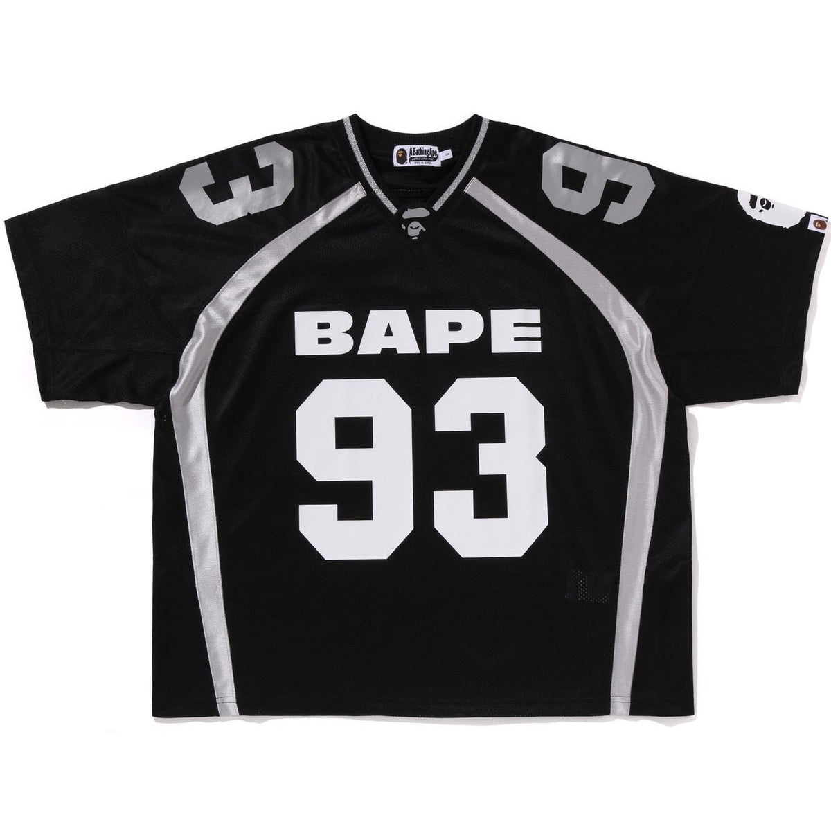 A BATHING APE BAPE LINE CAMO JACQUARD RELAXED FIT FOOTBALL JERSEY BLACK