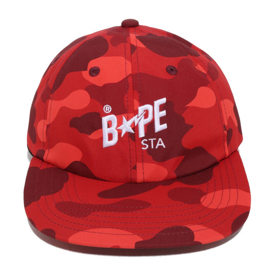 A BATHING APE COLOR CAMO BAPE STA PANEL CAP RED