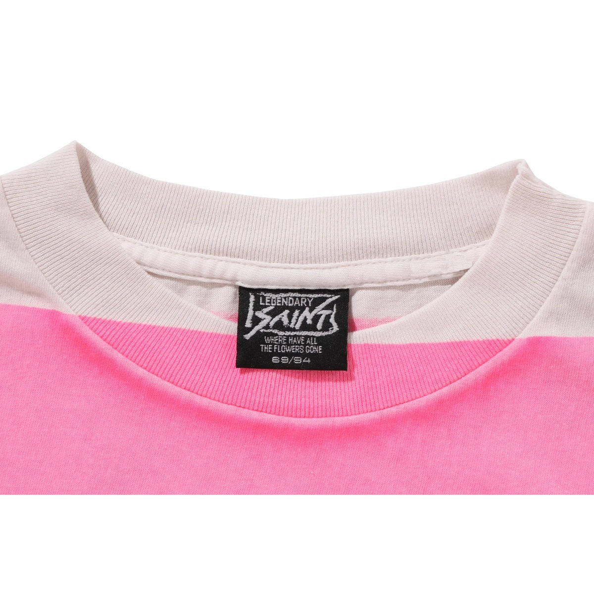 A BATHING APE BAPE SAINT MXXXXXX MAD FACE HANDPRINTING TEE WHITE X PINK