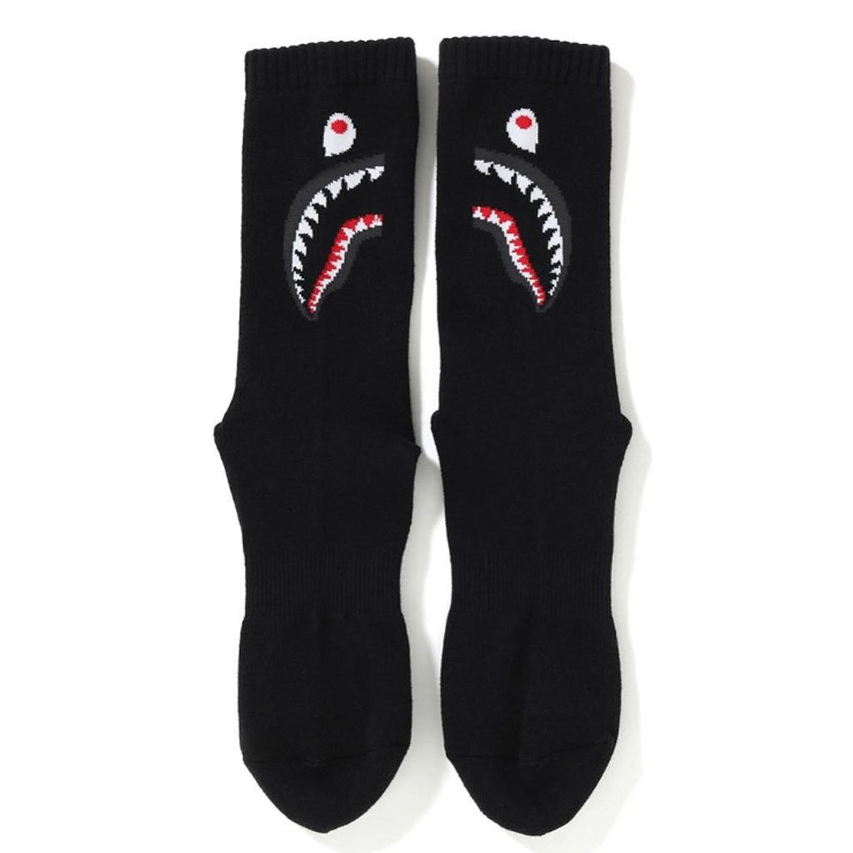 A BATHING APE BAPE SHARK SOCKS BLACK