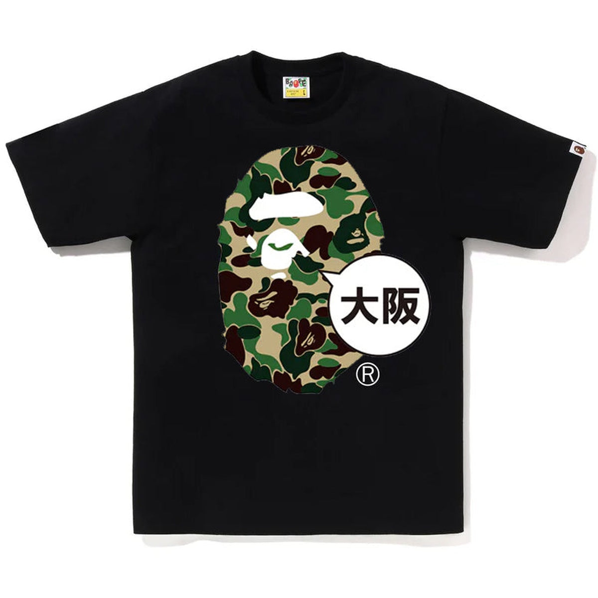 A BATHING APE BAPE ABC CAMO OSAKA APE HEAD TEE BLACK