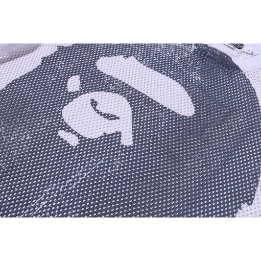A BATHING APE BAPE WATER PRINT APE HEAD MESH RELAXED FIT TEE WHITE