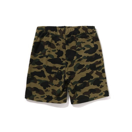 A BATHING APE BAPE 1ST CAMO SHARK SWEAT SHORTS GREEN