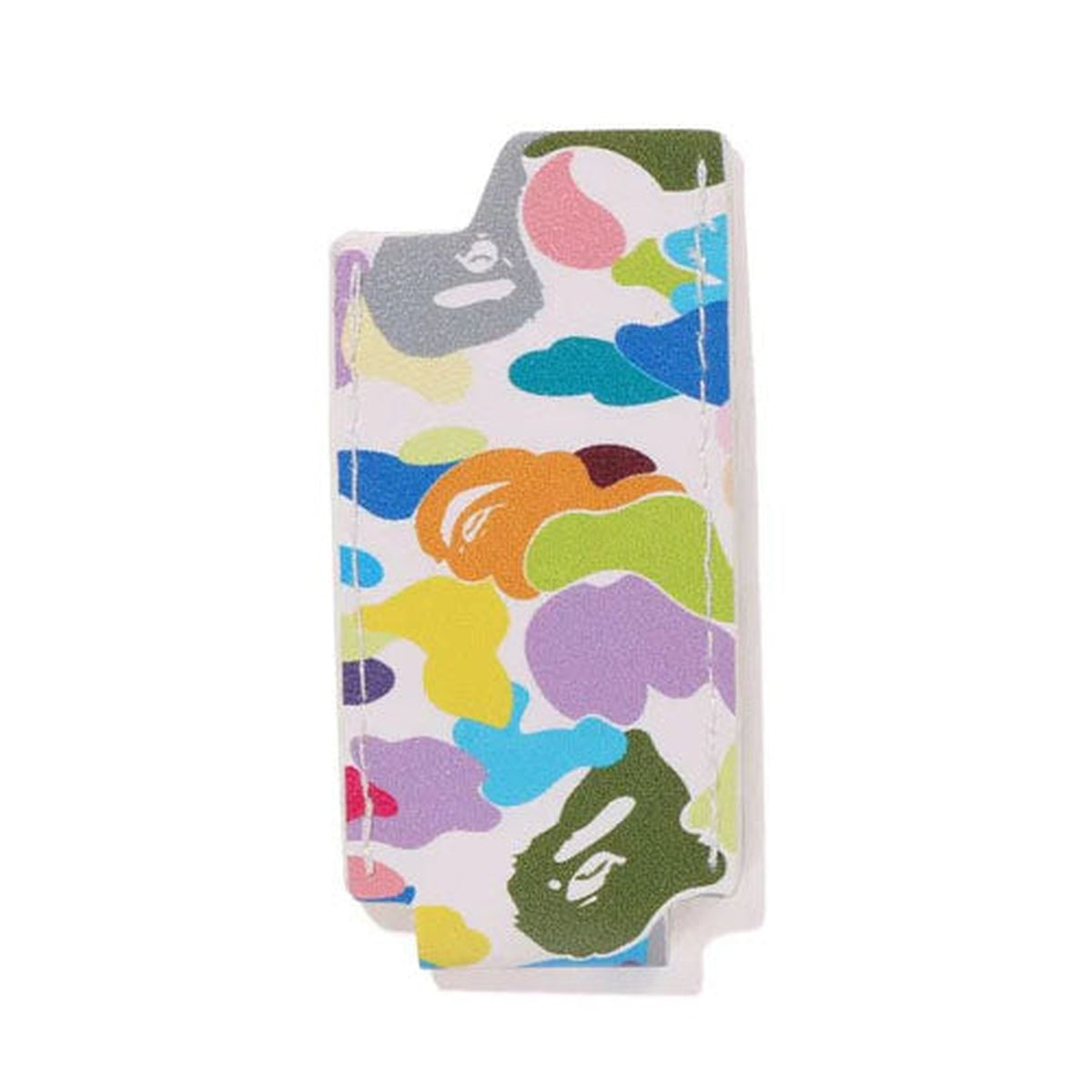 A BATHING APE BAPE MULTI CAMO LEATHER LIGHTER CASE WHITE