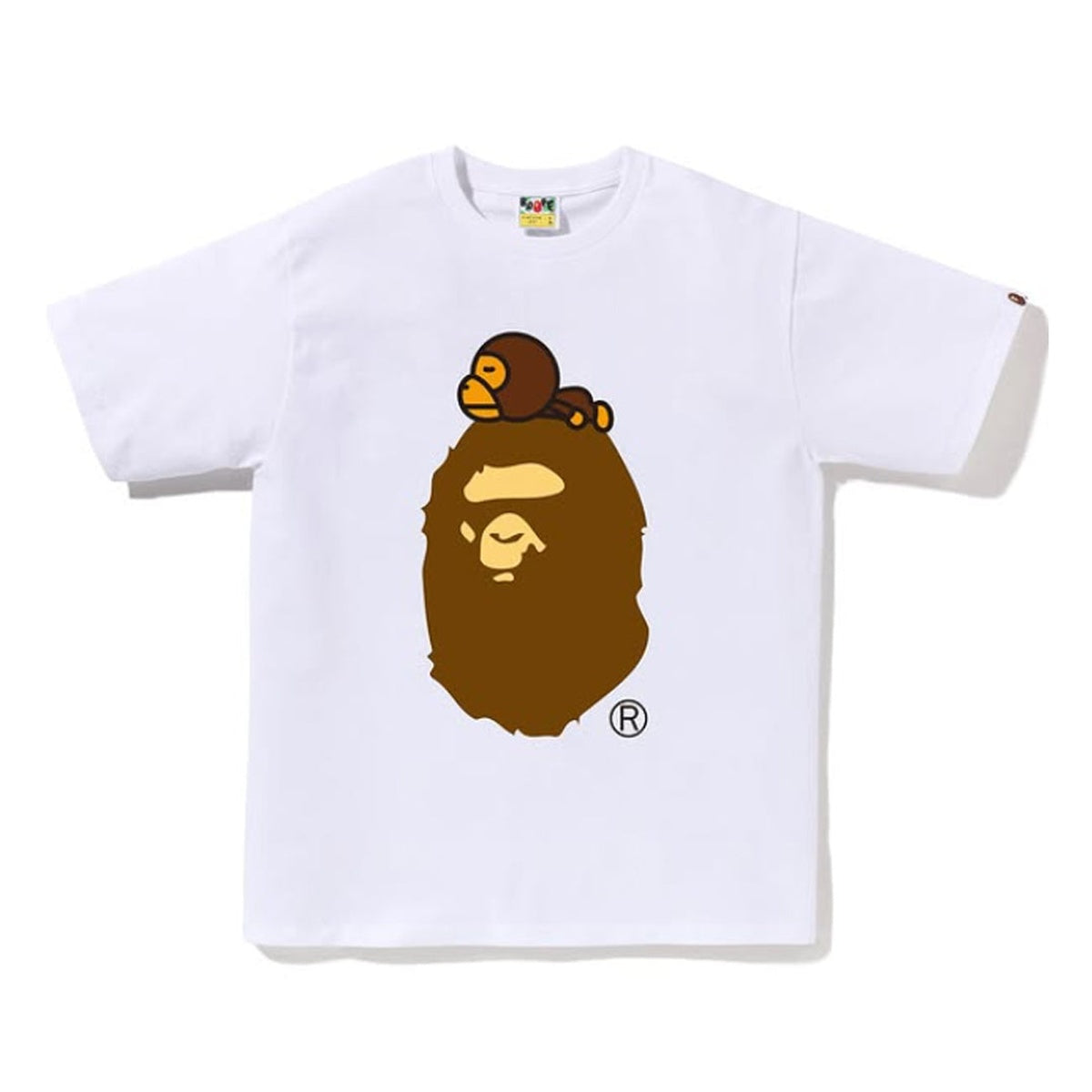 A BATHING APE BAPE MILO ON BIG APE TEE WHITE