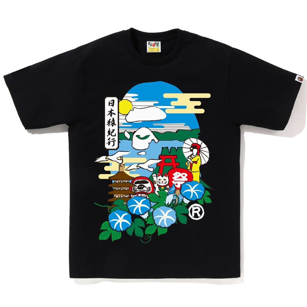 A BATHING APE BAPE JAPAN CULTURE APE HEAD TEE BLACK