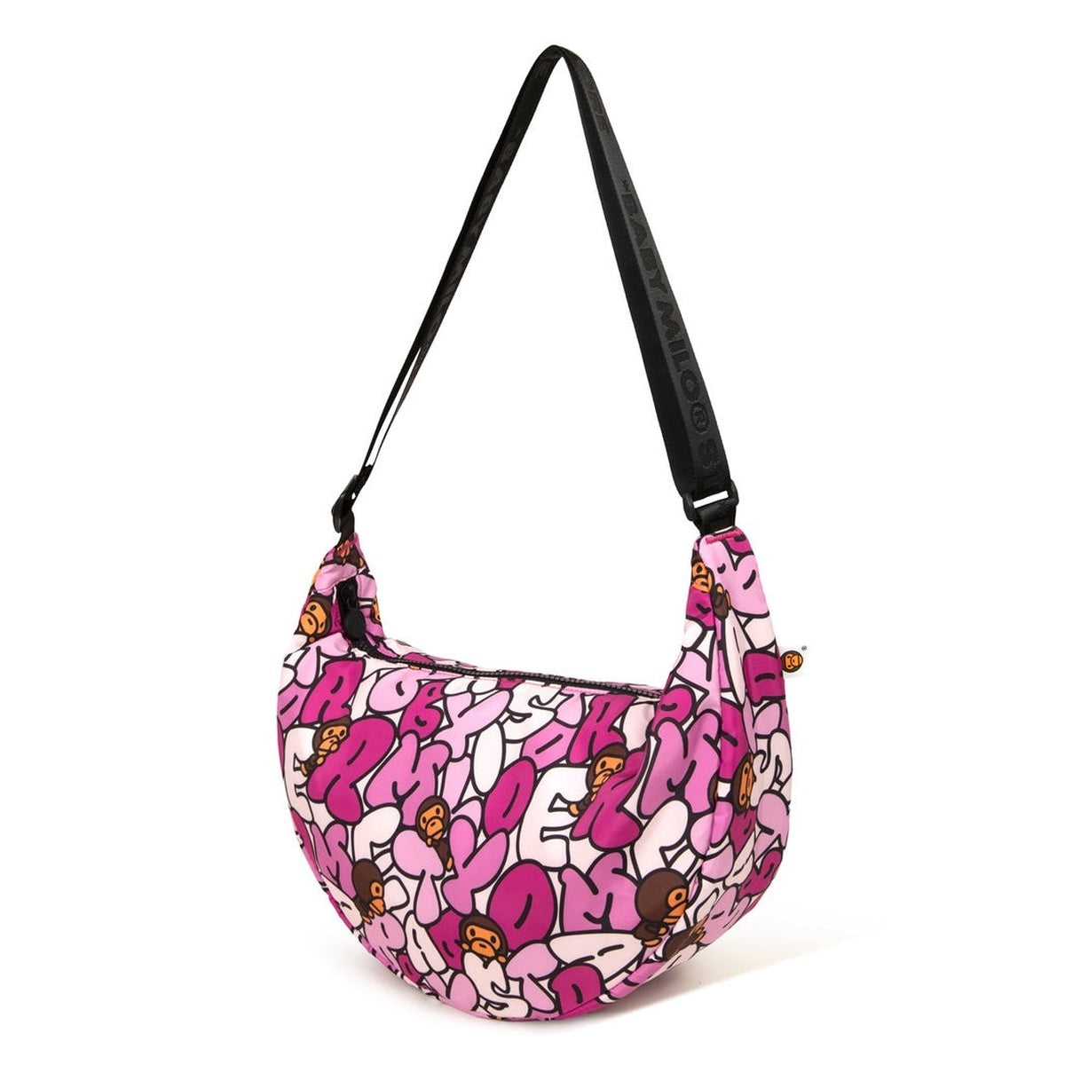 A BATHING APE BAPE BABY MILO STORE BUBBLE CAMO MEDIUM CROSS BAG PINK