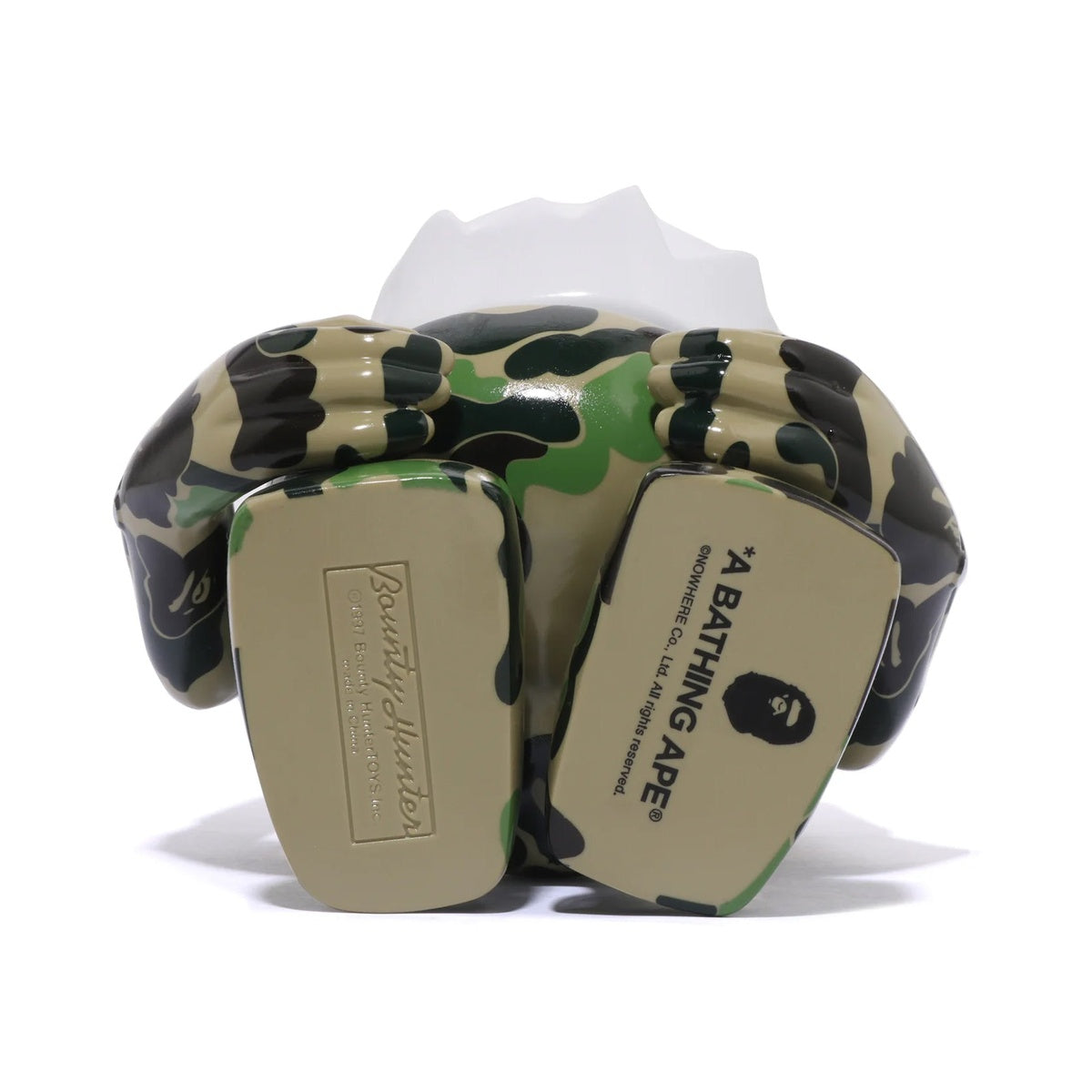A BATHING APE BAPE BOUNTY HUNTER ABC CAMO SKULL- KUN FIGURE GREEN