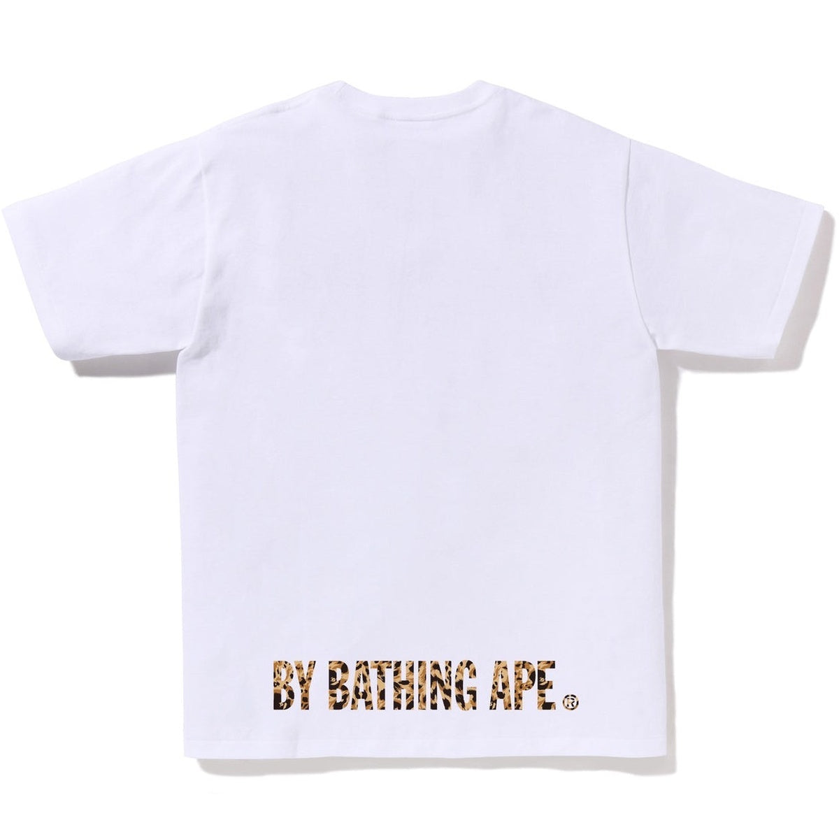 A BATHING APE BAPE WILD LEOPARD PATTERN APE FACE STA TEE WHITE