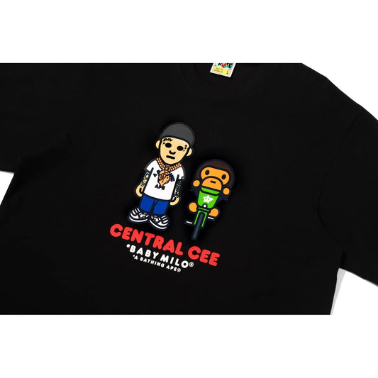 A BATHING APE BAPE SPOTIFY BY CENTRAL CEE BABY MILO RELAXED FIT TEE BLACK
