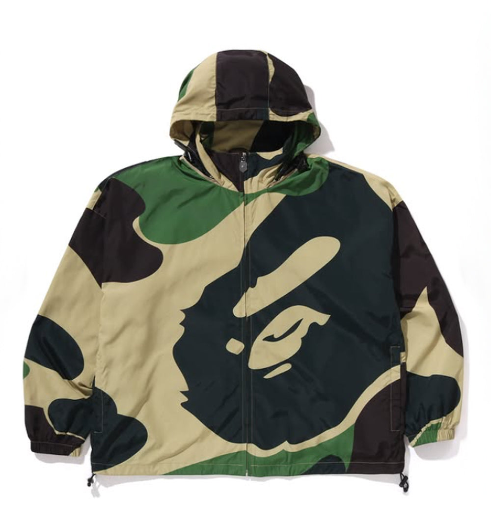 A BATHING APE BAPE ABC CAMO NYLON HOODED JACKET GREEN