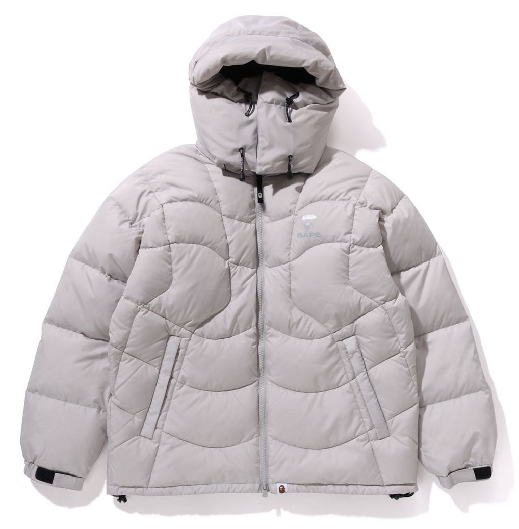 A BATHING APE BAPE STITCHING DOWN JACKET RELAXED FIT GRAY