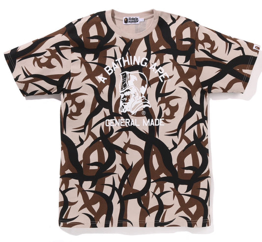 A BATHING APE BAPE TRIAL CAMO GENERAL TEE BEIGE