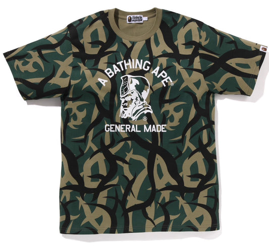 A BATHING APE BAPE TRIAL CAMO GENERAL TEE GREEN
