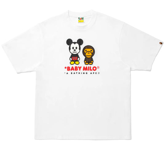A BATHING APE BAPE x DISNEY MICKEY MOUSE BABY MILO RELAXED FIT TEE WHITE (WHITE)