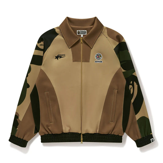 A BATHING APE BAPE x KIDSUPER PATCHWORK TRACK JACKET GREEN