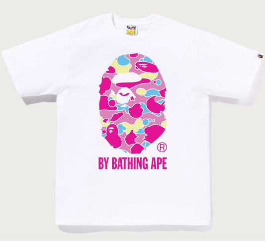 A BATHING APE STA CAMO BY BATHING APE TEE WHITE PINK