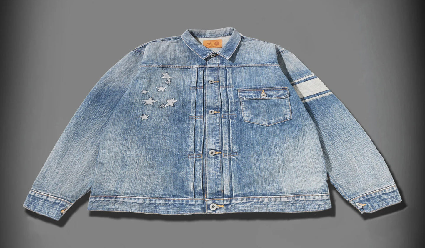 A BATHING APE BAPE x mastermind JAPAN DENIM JACKET LIGHT INDIGO
