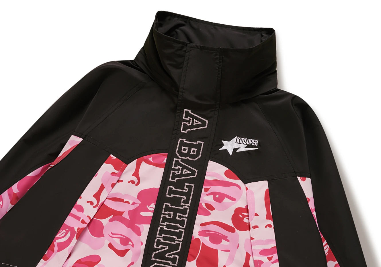 A BATHING APE BAPE x KIDSUPER CAMO SNOWBOARD JACKET PINK