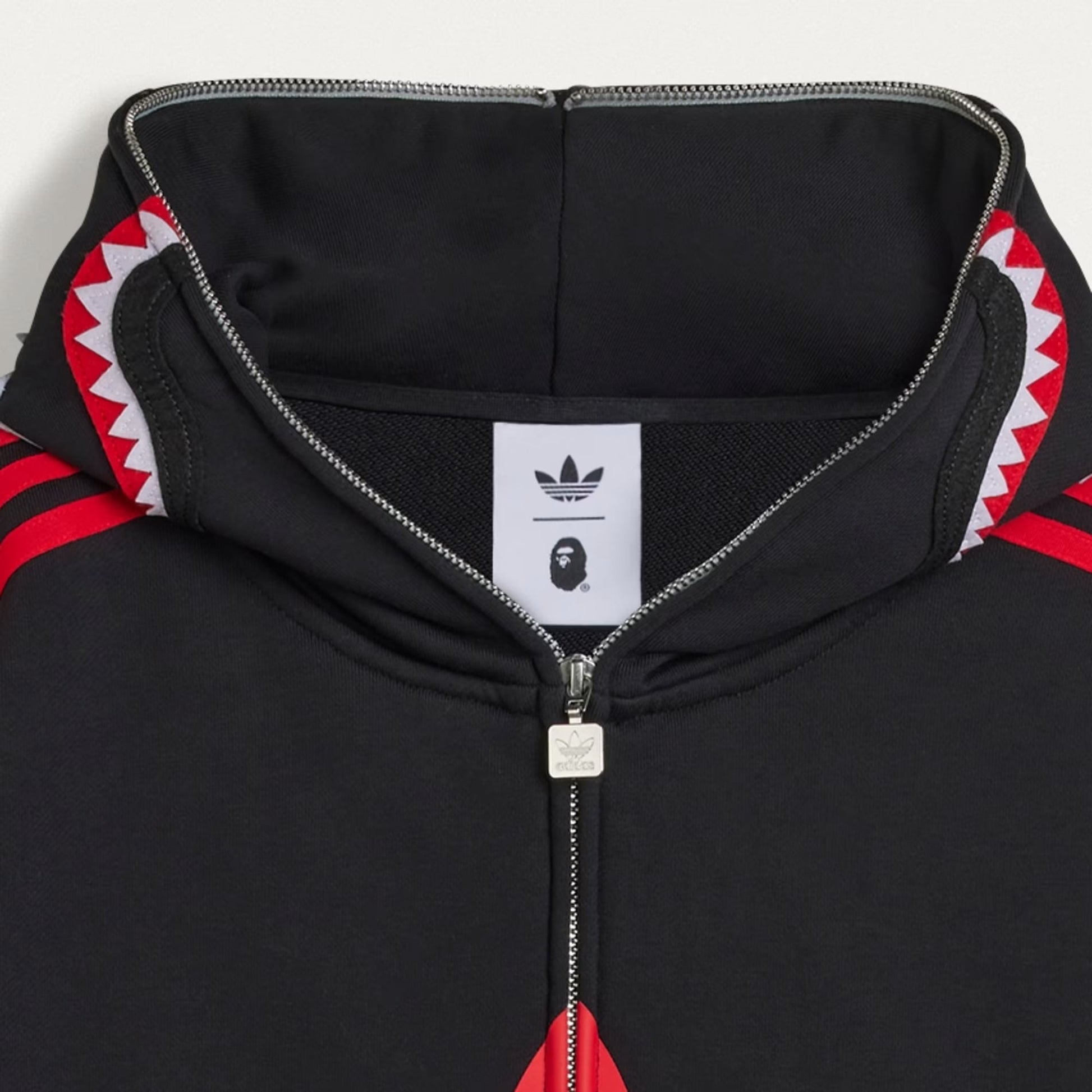 A BATHING APE BAPE x ADIDAS SHARK FULL ZIP HOODIE BLACK