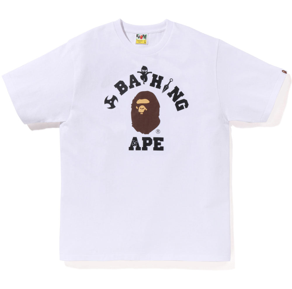 A BATHING APE BAPE NINJA COLLEGE TEE ( JAPAN LIMITED ) WHITE