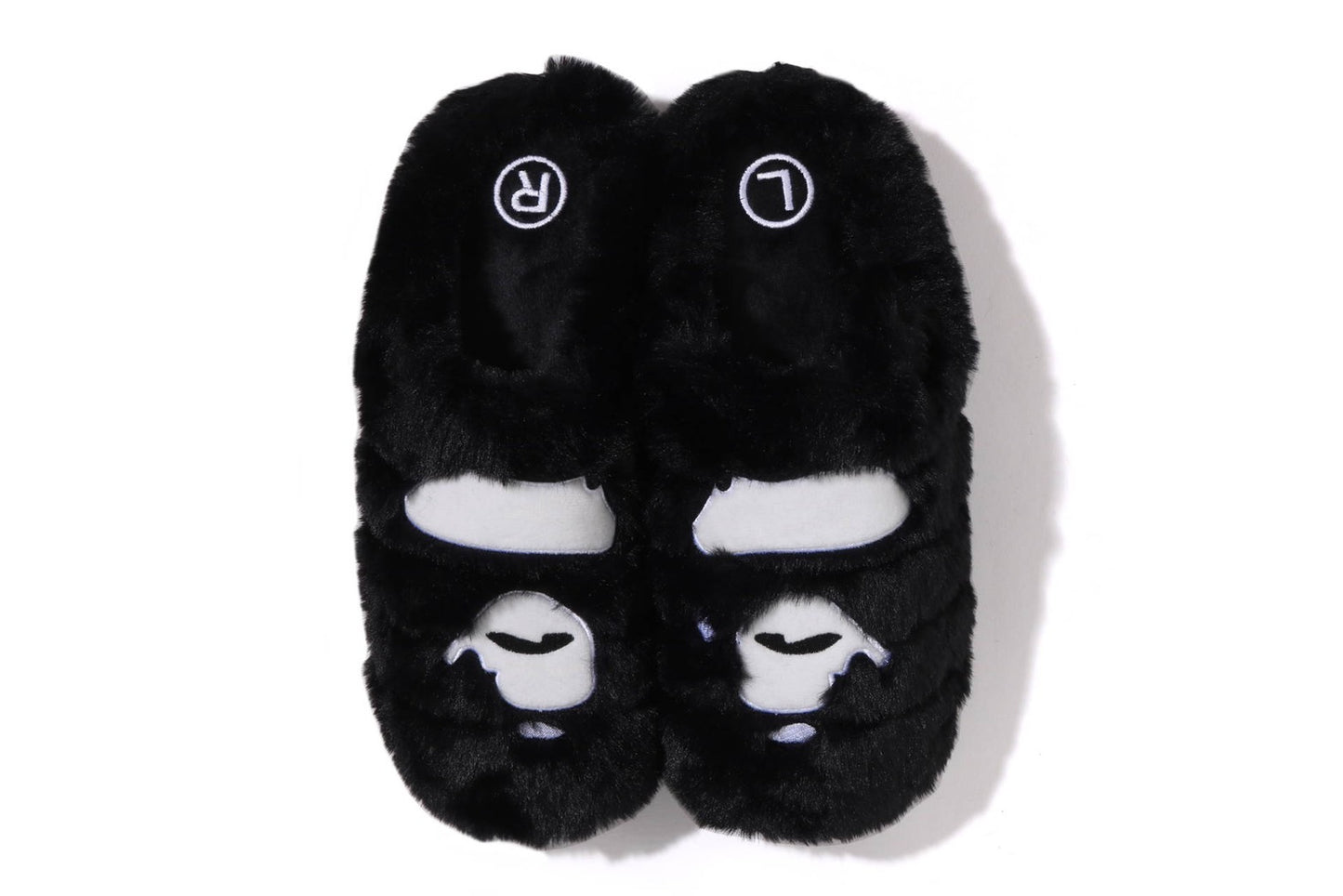 A BATHING APE BAPE x SUBU APE HEAD PUFFER SANDALS w/ POUCH BLACK