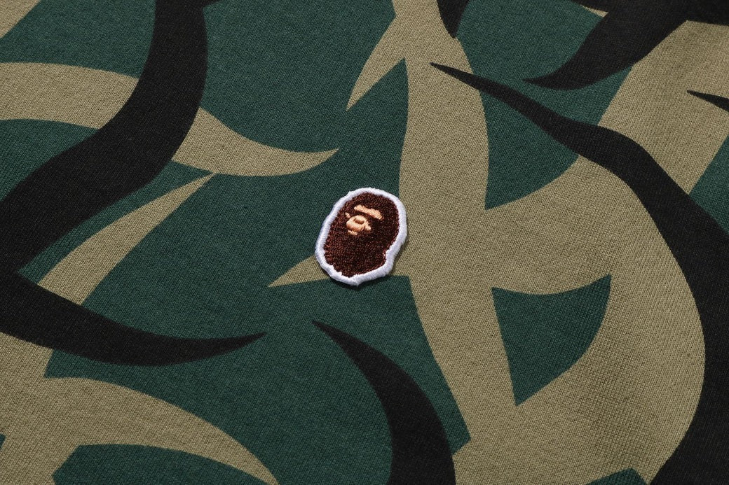 A BATHING APE BAPE TRIAL CAMO ONE POINT L/S TEE GREEN