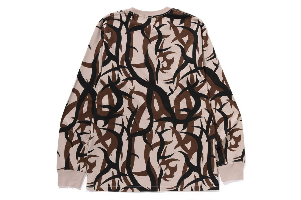 A BATHING APE BAPE TRIAL CAMO ONE POINT L/S TEE BEIGE
