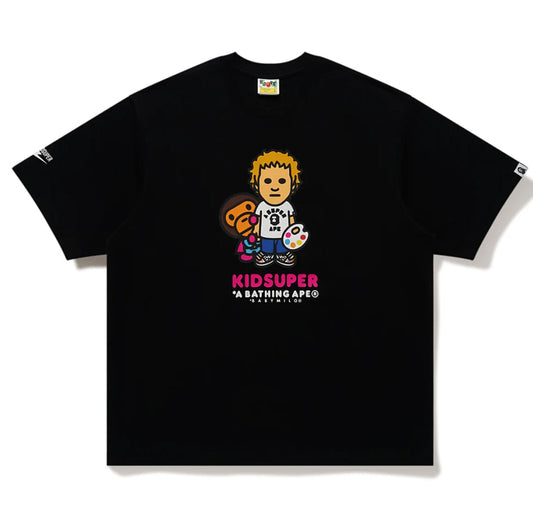 A BATHING APE BAPE x KIDSUPER MILO TEE BLACK