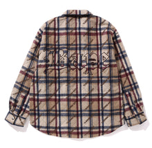 Load image into Gallery viewer, A BATHING APE BAPE LOGO CHECK PATTERN PADDED FLANNEL SHIRT JACKET BEIGE
