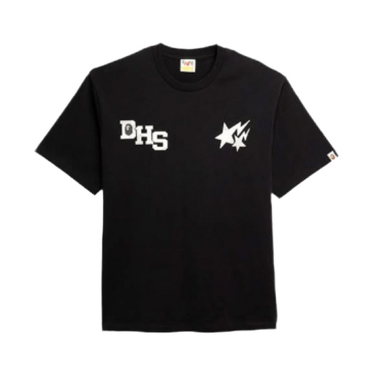 A BATHING APE BAPE HIGHSNOBIETY MULTI LOGO RELAXED FIT TEE BLACK